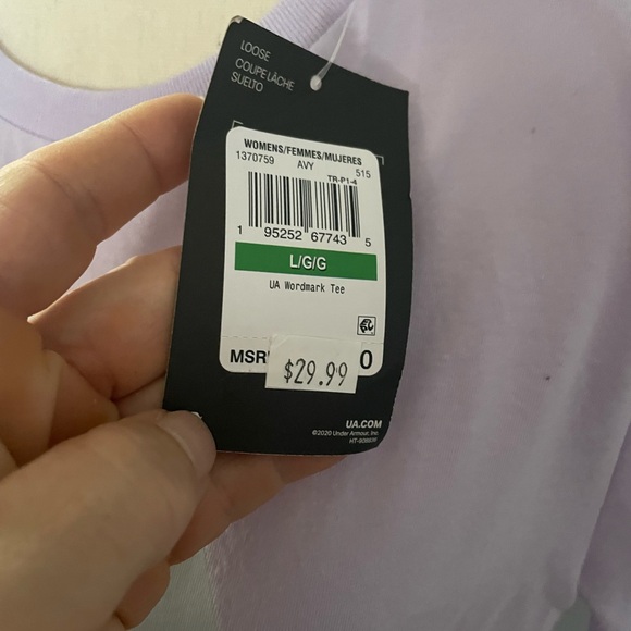 NWT Under Amor sports outfit T shirt/Shorts lavender Size Large - Picture 8 of 9